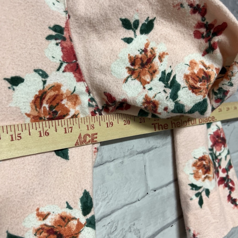 Garnet Hill Robe XS Orange Floral Organic Cotton Heritage Flannel Pockets Cozy - Picture 13 of 13